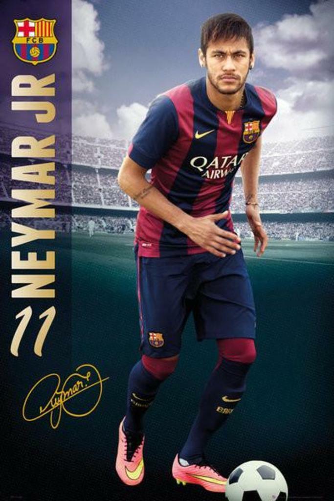 Optional Soccer Stars Neymar Jr Brasil Soccer Poster Canvas 