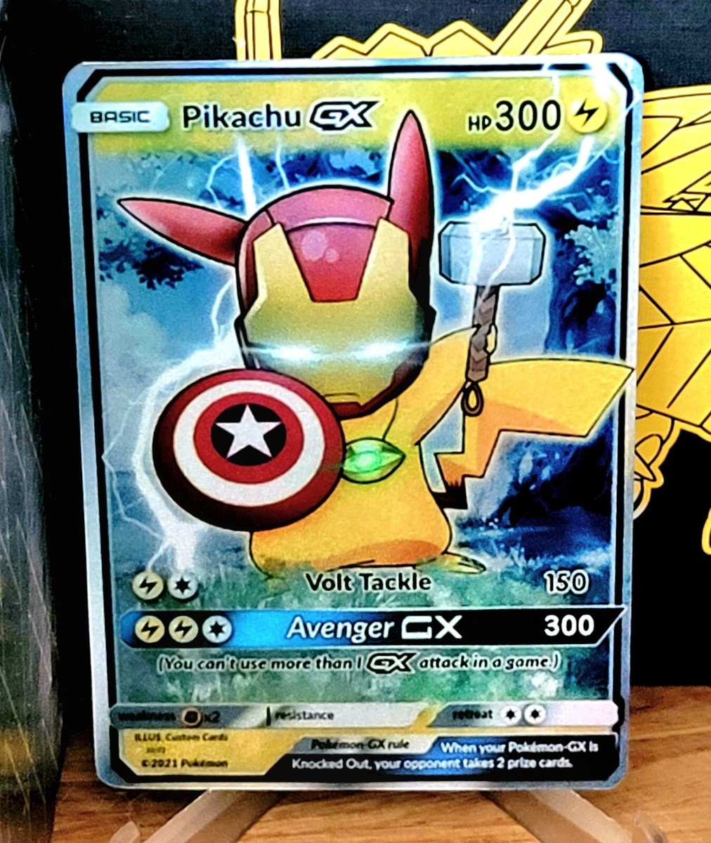 Pokemon Pikachu Avengers Anima Waifu Sexy Doujin ACG DIY Full Art Card Holo Pokemon Pikachu Avengers Anima Waifu Sexy Doujin ACG DIY Full Art Card Holo
