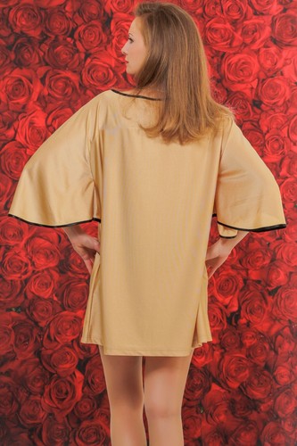Abito giallo oro Perfina tunica oversize lusso abito da festa lusso - Foto 3 di 3