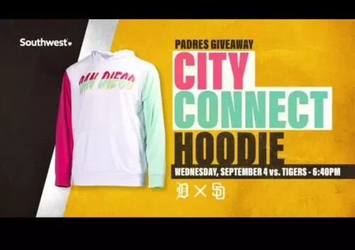 NEW SAN DIEGO PADRES City Connect Hoodie SGA Size Large L