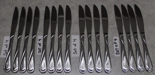 Hampton Silversmiths Edelstahl SWIRL Tafelmesser 4er Set / bis 16 kaufen - Bild 1 von 7