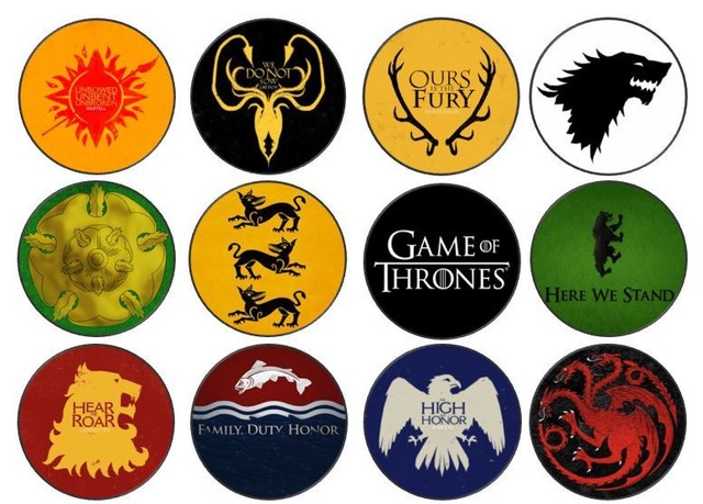 30 x Game of Thrones Houses Edible Cup Cake Toppers in Rice Paper and Icing