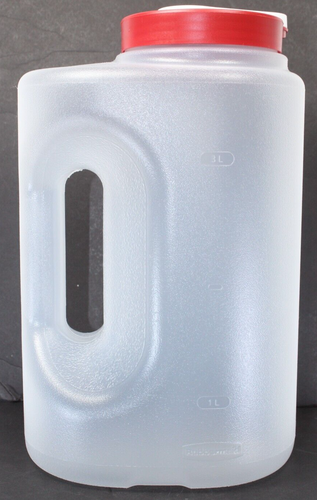 Rubbermaid Mixer Mate 1-Gallon Pitcher Clear w/ Red & White Snap Top 2r61 - Picture 1 of 12