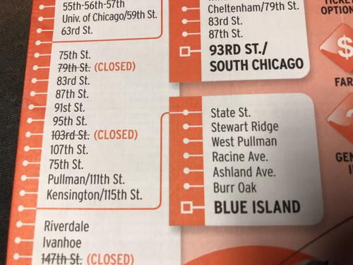 Misprinted Metra Electric schedule (November 2023) - Picture 3 of 3