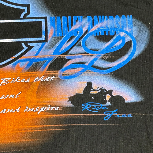 Harley Davidson Herren T-Shirt schwarz ROMA, ITALY Gr. 2XL Vintage 2001 Ride Free - Bild 7 von 9