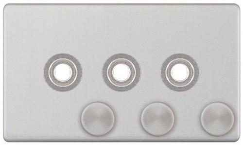 Placa atenuadora vacía Selectric de 3 velocidades sin tornillos gris inserto cromo satinado a58 - Imagen 1 de 3