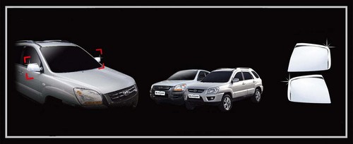 Auto Clover Chrome Wing Mirror Cover Trim Set for Kia Sportage 2005 - 2007 - Picture 1 of 3