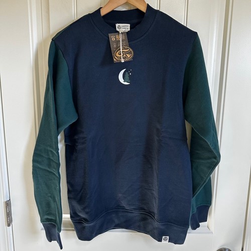 Happy Earth Organic Cotton Sweatshirt Moon Graphic Pullover Jumper Size S - Picture 2 of 8