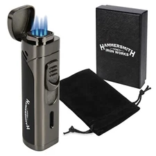 Hammersmith Ballistic Quad-Flame Torch Lighter- Gunmetal/Black