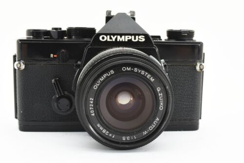 OLYMPUS OM-1 35mm Film Camera Black + G.ZUIKO AUTO-W 28mm f/3.5 Used Exc 5+ - Picture 3 of 14