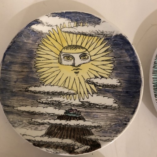 Rare! Set of 4 FORNASETTI SOLI D Milano Italy Vintage 1950s Plates COASTERS - Picture 2 of 23