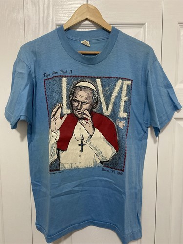 Vintage Pope John Paul II 2 Miami FL Rome T-Shirt