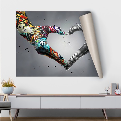 Love Hand Graffiti Wall Art, Hand Love Poster, Love Graffiti Wall Art, Banksy - Picture 7 of 12