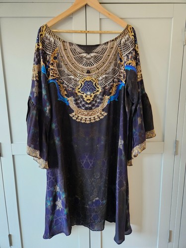 Silk Inoa Gypsy Dress Kaftan - Midnight in Paris Collection - UK16-18 RRP £281 - Picture 10 of 12