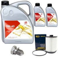 MotoröL Set Febi Sae 5W-40 7 Liter + ÖLfilter + Schraube FüR Vw Touareg 3.6 Fsi