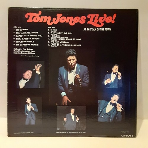 Tom Jones Live! at the Talk of the Town (Parrot – PAS 71014) 1967 LP - Picture 8 of 8