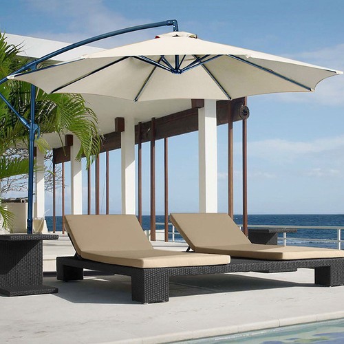 Patio Umbrella Replacement Fabric Parasol Garden Canopy 2/2.7/3m Cover 6/8 Bone - Picture 14 of 136