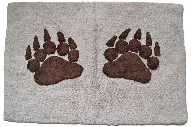 Amazon Com Allstar 4x5 Mocha Cabin Rectangular Accent Rug With Chocolate And Espresso Wildlife Bear And Bear Paw Print Design 3 9 X 5 1 Home Kitchen