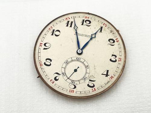 TAVANNES Chronometer Taschenuhrwerk funktionstüchtig f. Bastler - Picture 2 of 5