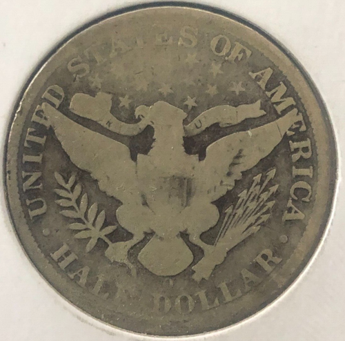 1906 O Barber Half Dollar Good 90% Silver 50c US Type Coin in G to VG condition - Picture 2 of 2
