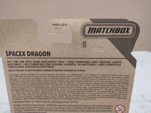 Matchbox Sky Busters SPACEX SPACE X  Dragon Capsule NEW Sealed 1/64 Diecast - Picture 8 of 11