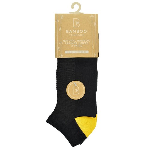 Mens Bamboo Trainer Socks Size 6-11 Black Grey White Heel Toe Design Super Soft - Picture 9 of 11