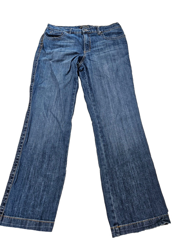 Nine West Women's Blue Straight Leg Regular Fit Pockets Denim Jeans Size 14