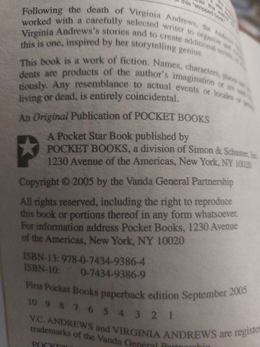 April Shadows by Andrews, V. C. Pocket Books Paperback  - Picture 4 of 4