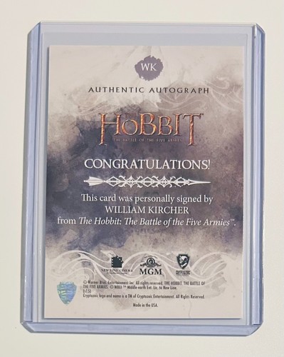 The Hobbit: The Battle of the Five Armies William Kircher as Bifur AUTOGRAPH WK - Picture 2 of 2
