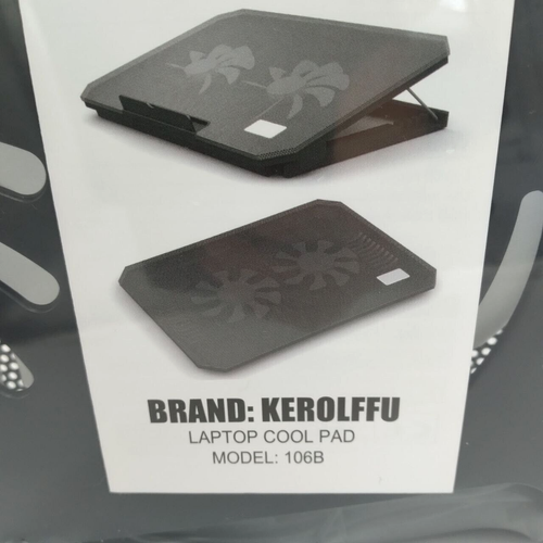 Almohadilla de enfriamiento para computadora portátil Kerolffu serie de 2 ventiladores modelo 206 LED silencioso 10-15 pulgadas - Imagen 5 de 11