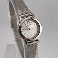 Timex Womens Watch 21mm Silver Tone Case Band Quartz Three Hands