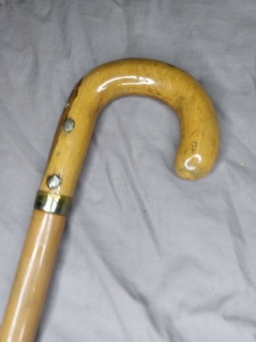 Vintage Wooden Walking Stick or Cane with Metal Tip 36in - Picture 7 of 11