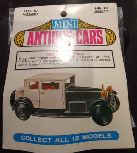 Vintage Mini Antique Cars Voisin Carene 1934 #5 Snap Together Car. VERSIEGELT