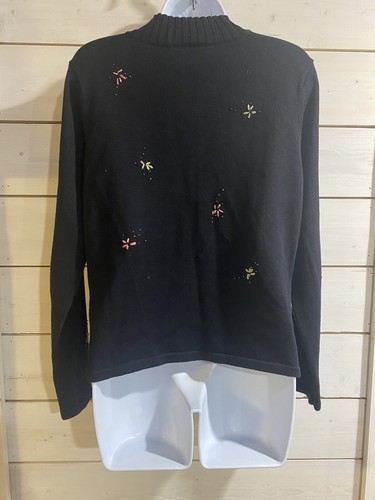 Holiday Christmas Angels Fairy Talbots Pullover Cardigan Damen schwarz pink Large - Bild 4 von 5