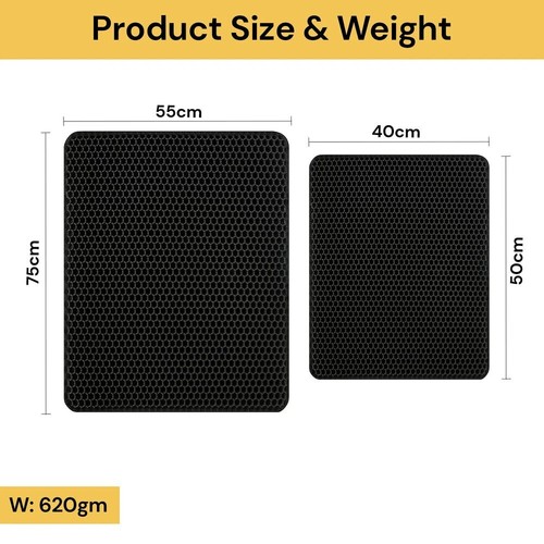 Cat Litter Pad - Double Layer Black Waterproof Dropping Catcher Pet Folding Mat - Picture 12 of 14
