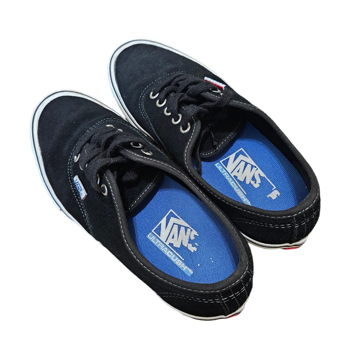 VansPro Ultracush Black Suede Low-Top Sneakers with Purple & White Checkerboard Classic Slip-On Checkerboard Shoe in Checkerboard Black  main image 2