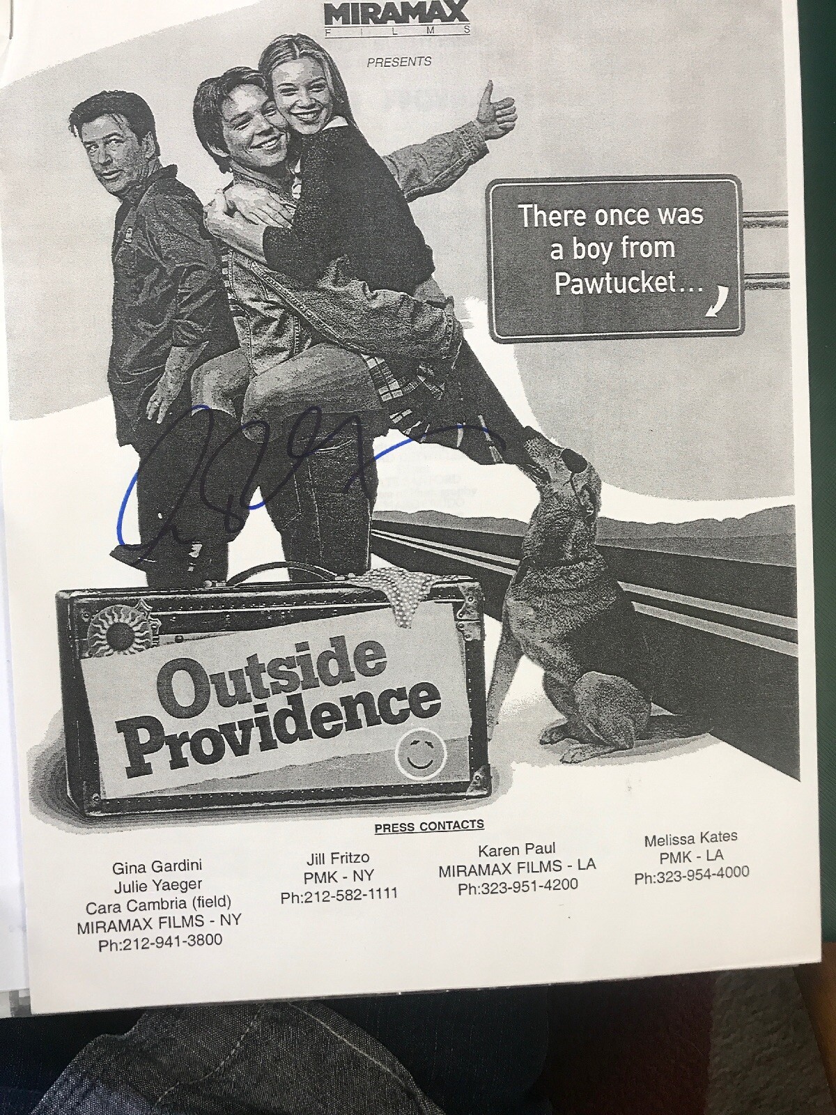 ALEC BALDWIN SIGNED AUTOGRAPH Outside Providence B+W Press Kit eBay