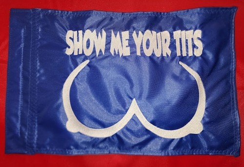 Bandiera di sicurezza personalizzata Show Me Your Tits realizzata per adattarsi a fruste regolari e illuminate - Foto 7 di 9