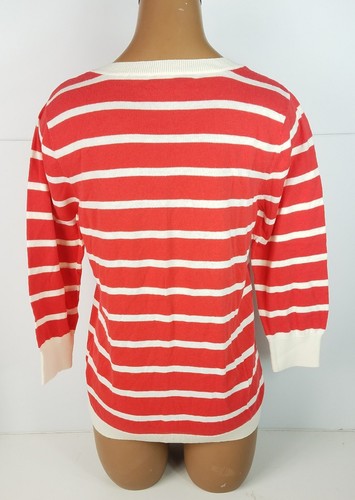 Old Navy Half Sleeve Crew Neck Sweater Pullover Striped Top Womens Sz Large L - Picture 4 of 9