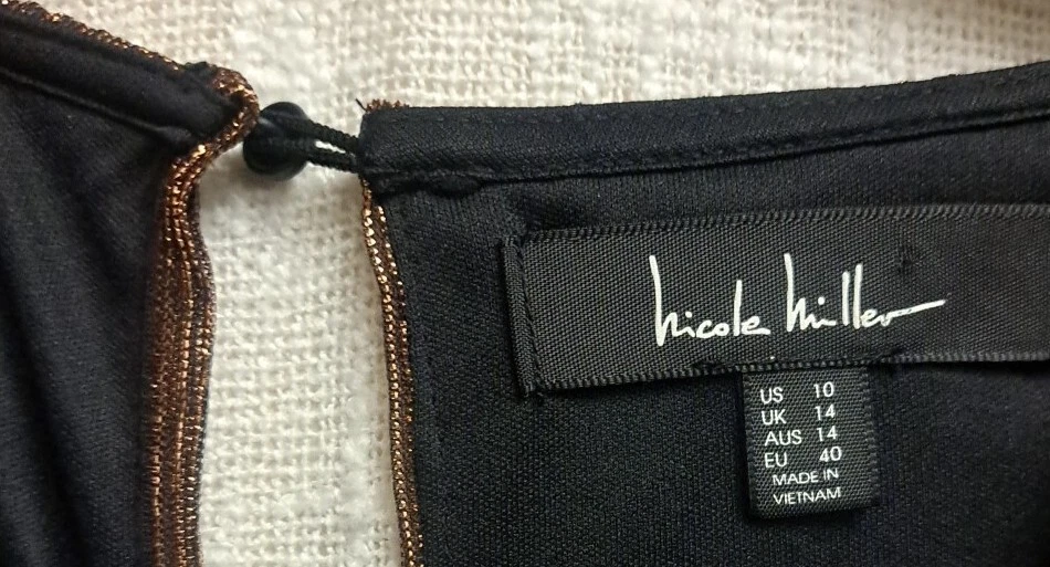 Mono Nicole Miller Cobre y Negro Talla 10 Foto 3 de 4