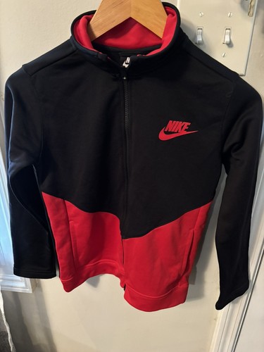 Nike Warm Up Track Jacket Activewear Shirt Red Black Youth Medium - Picture 4 of 4