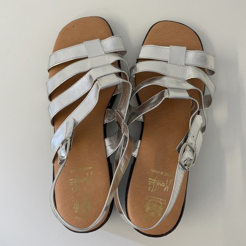 Maria Pia Sandalen weiches Leder silber Riemen niedriger Blockabsatz bequem Gr. 8 41 - Bild 9 von 13