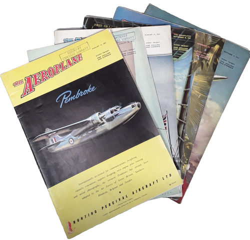 6 Issues of The Aeroplane Magazine, Aug-Oct 1954, Vintage, British Aviation