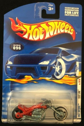 NIP!!! Hot Wheels 2000 First Editions Motorcycle ~ Blast Lane ~ 36/36 Col# 096 - Picture 2 of 6