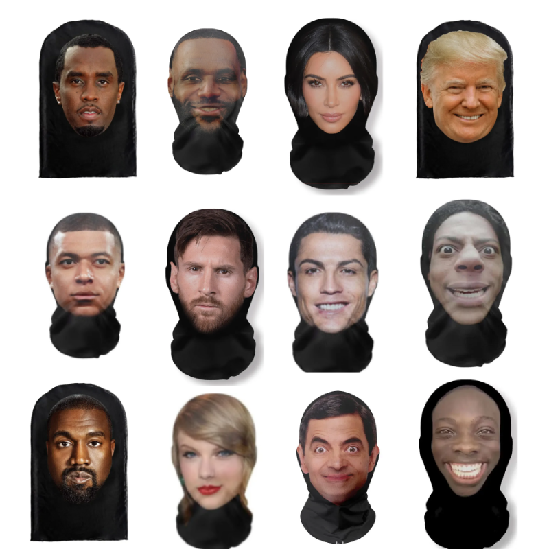 Celebreties 3D Realistic Full Face Mask Head Cover- Messi, Ronaldo & Customized