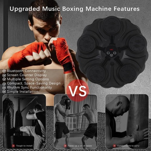 Boxing Machine Wall Mt Bluetooth Music Electronic Training Punching Free Gloves - Picture 3 of 7