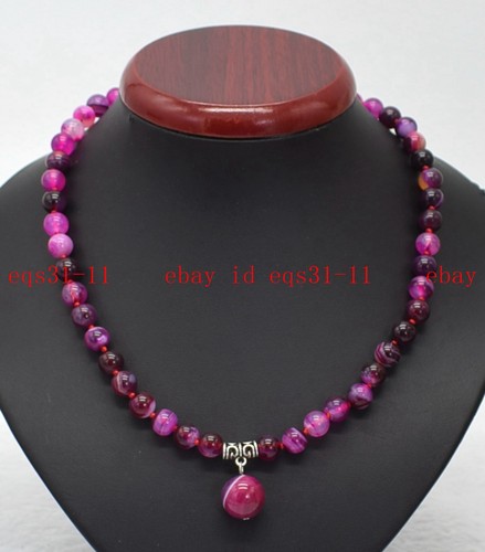 Genuine 8/10mm Multicolor Gemstone Round Gemstone Beads Pendant Necklace 18" AAA - Picture 15 of 52