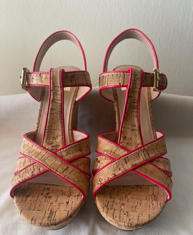Sandalias DV DOLCE VITA TAIGA Corcho Rosa Caliente Diseñador Tirantes Plataforma Talla 8 Foto 2 de 4