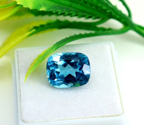 Natural Blue Aquamarine 7.80 CT Cushion Shape Loose Certified Gemstone - Picture 5 of 9