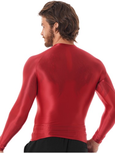 Camisas básicas de compresión brillantes para hombre manga larga natación entrenamiento gimnasio - Imagen 24 de 64